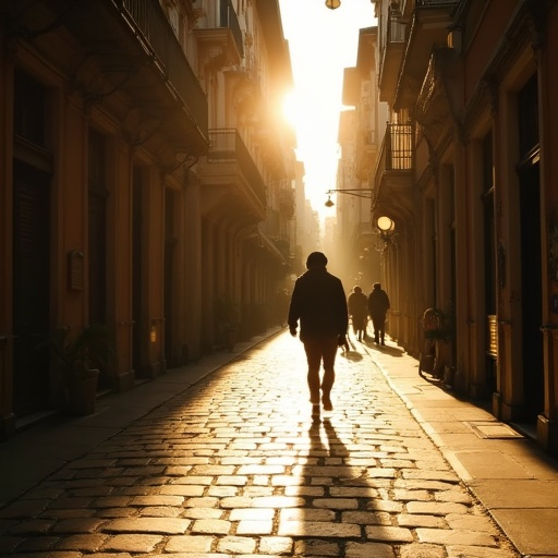 Sun-Drenched Mystery: A Tranquil Walk Through Shadow and Light