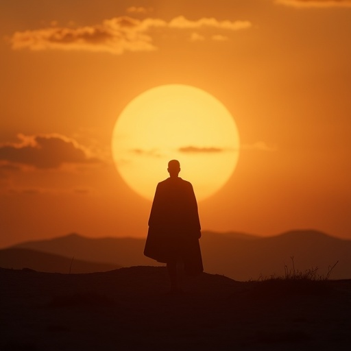 Silhouetted Against the Setting Sun: A Moment of Contemplation