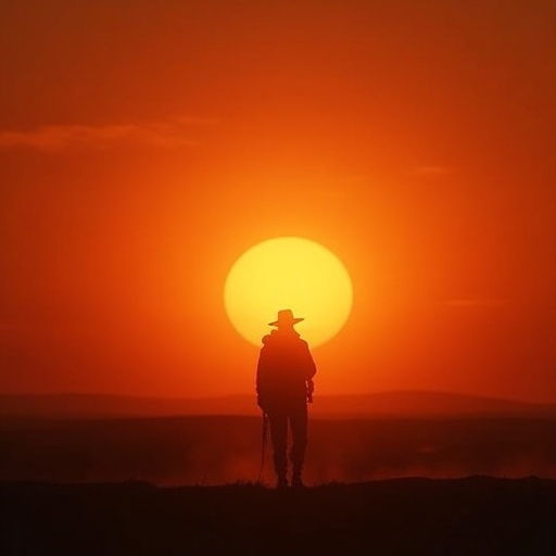 Silhouetted Against the Setting Sun: A Cowboy’s Lonely Journey