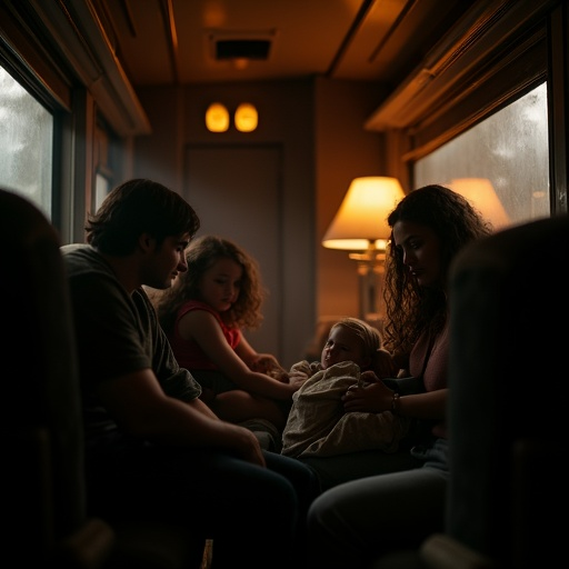 A Quiet Night’s Journey: A Family’s Intimate Moment on the Rails