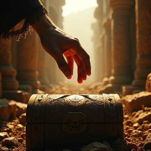 Unveiling Secrets: A Hand Reaches for an Ancient Chest