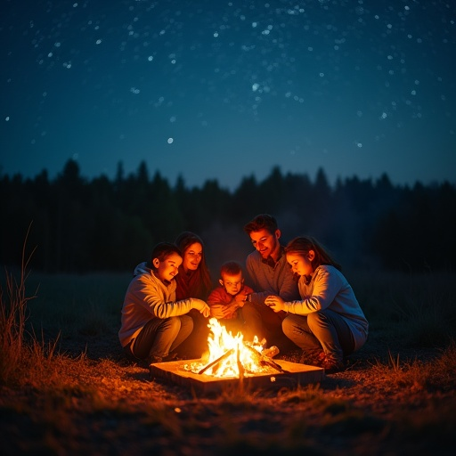 Campfire Nights: A Family’s Cozy Gathering Under the Stars