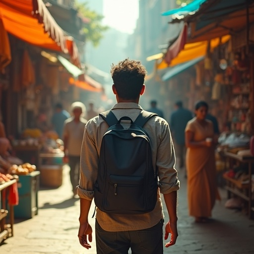 A Man’s Journey Through the Bustling Streets of India