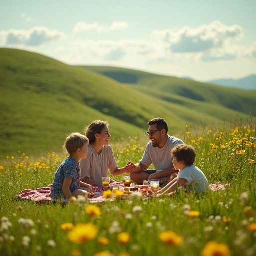 Sun-Kissed Family Picnic with Breathtaking Views