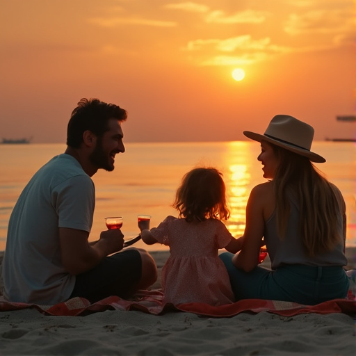 Sunset Silhouettes: A Family’s Moment of Connection