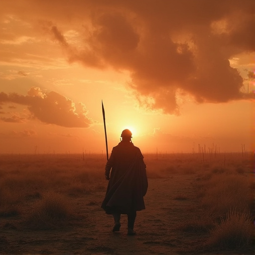 Silhouetted Against the Setting Sun: A Warrior’s Contemplation