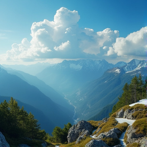 Majestic Mountain Panorama: Awe-Inspiring View from Above