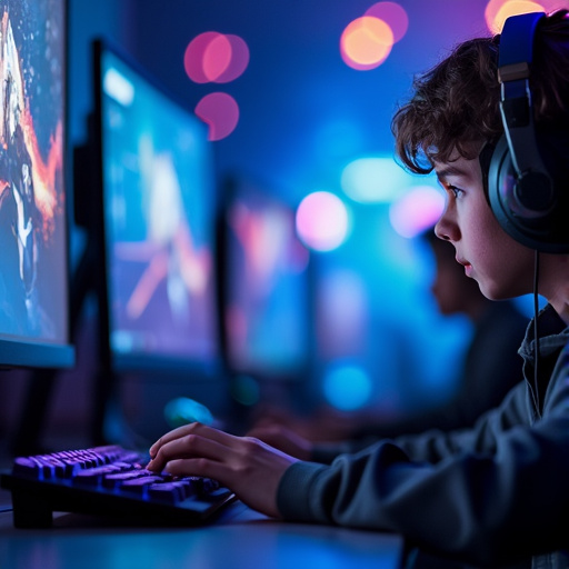 Lost in the Game: A Young Gamer’s World of Focus and Energy