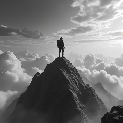 Silhouetted Against the Clouds: A Hiker’s Moment of Solitude