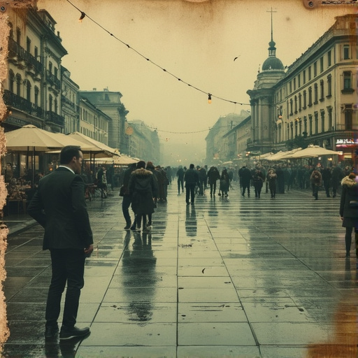 Melancholy Cityscape: A Rainy Day in the Urban Jungle