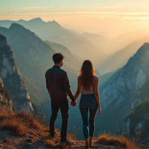 Sunset Serenade: A Romantic Mountaintop Moment