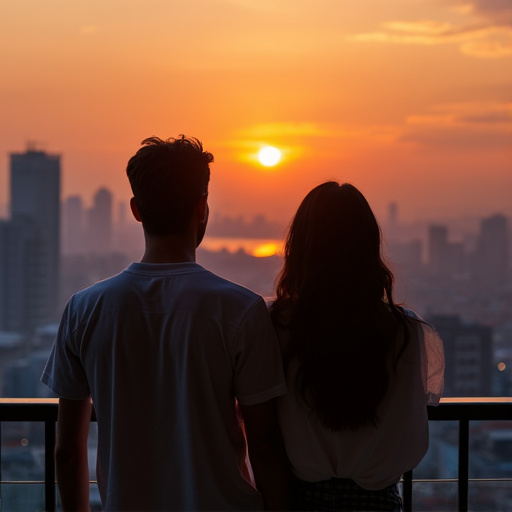 Silhouettes of Love: A Romantic Sunset Moment