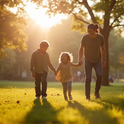 Sun-Kissed Family Joy: A Moment of Warmth and Togetherness