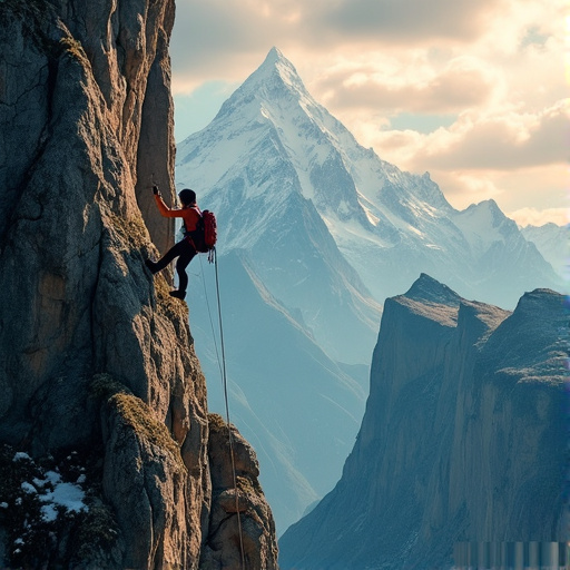 Conquering the Peaks: A Climber’s Journey Against the Majestic Landscape