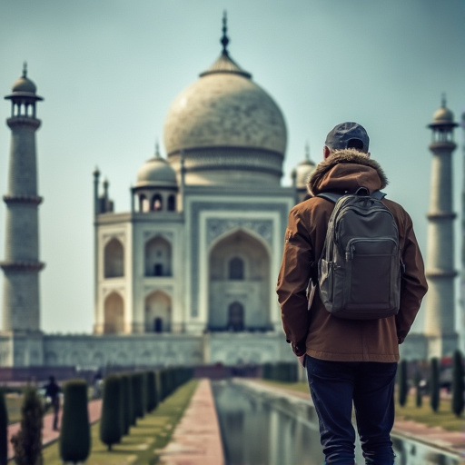 Silhouetted Against Majesty: A Moment of Contemplation at the Taj Mahal