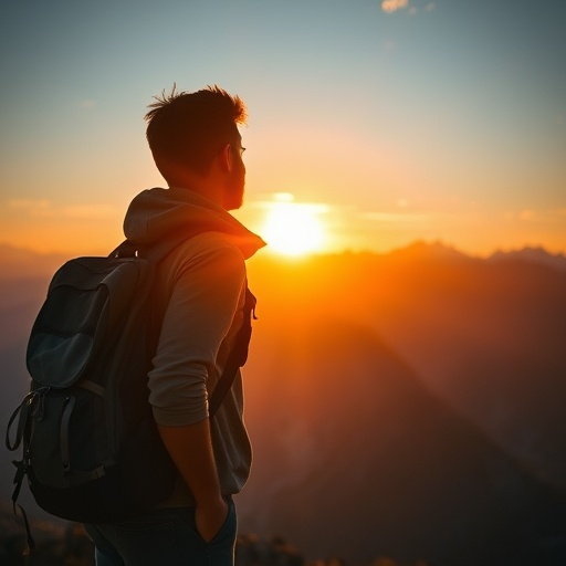 Silhouetted Against Hope: A Moment of Tranquility at Sunset