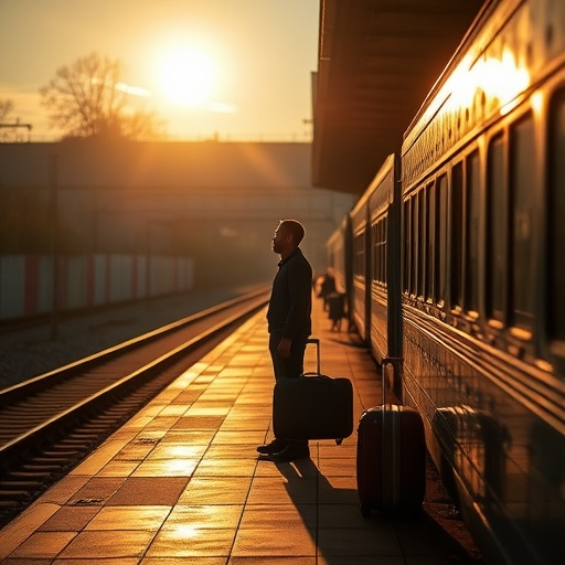 Silhouettes of Hope: A Man’s Journey Begins at Sunset