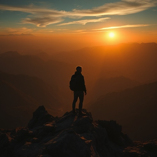 Silhouetted Solitude: A Moment of Contemplation at Sunset