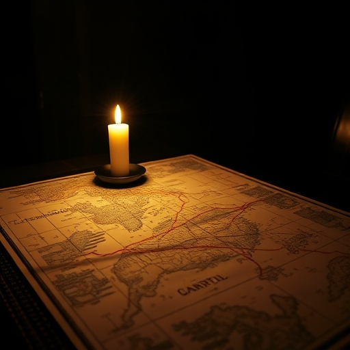 Candlelit Secrets: A Vintage Map Unveiled