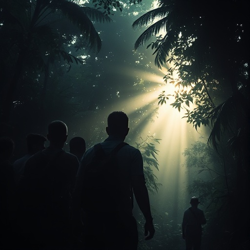 Silhouettes of Hope in the Misty Forest