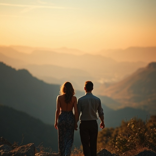 Silhouettes of Love Against a Sunset Sky