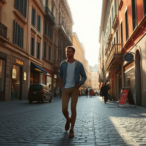 Tranquility on a Cobblestone Street