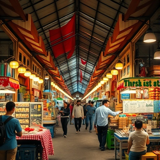 Immerse Yourself in the Vibrant Energy of a Bustling Indoor Market