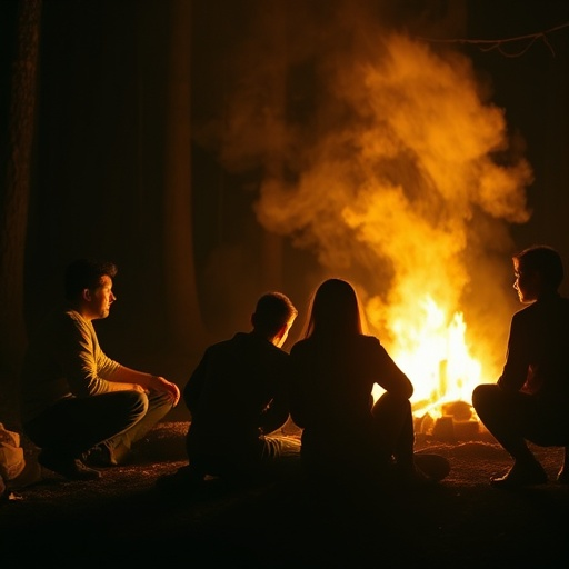 Silhouettes of Mystery: A Cozy Campfire Gathering