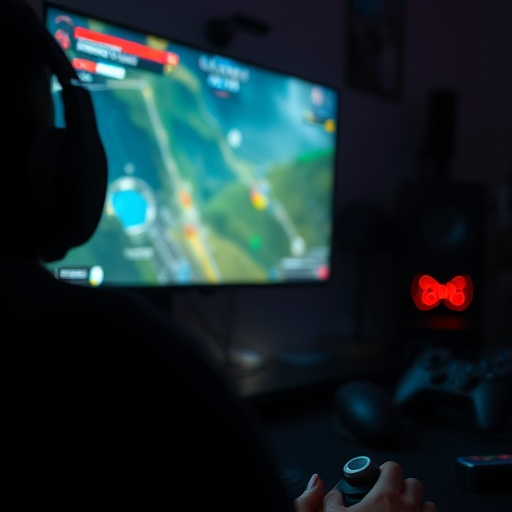 Lost in the Shadows: A Gamer’s Intense Focus