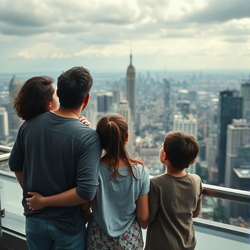 Family Finds Peace Amidst the Cityscape