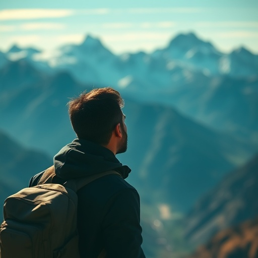 Silhouetted Against the Peaks: A Moment of Solitude in the Mountains