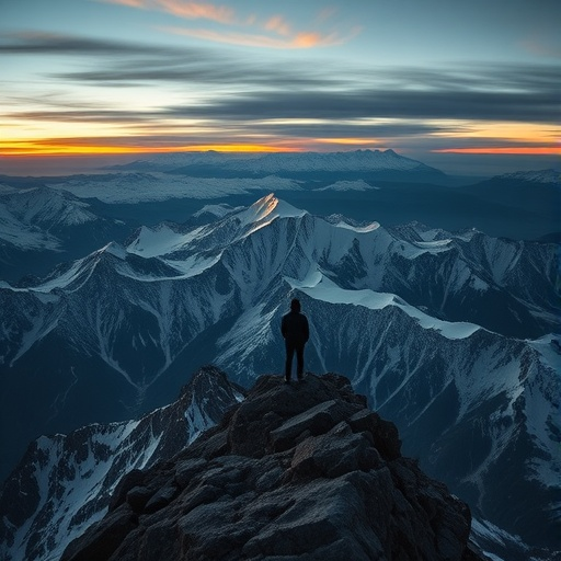 A Solitary Figure Contemplates the Majesty of Sunrise