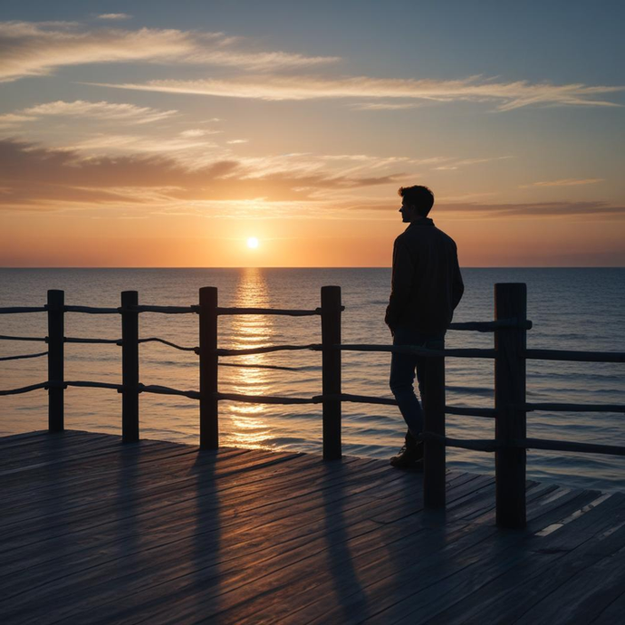 Silhouetted Serenity: A Moment of Contemplation at Sunset