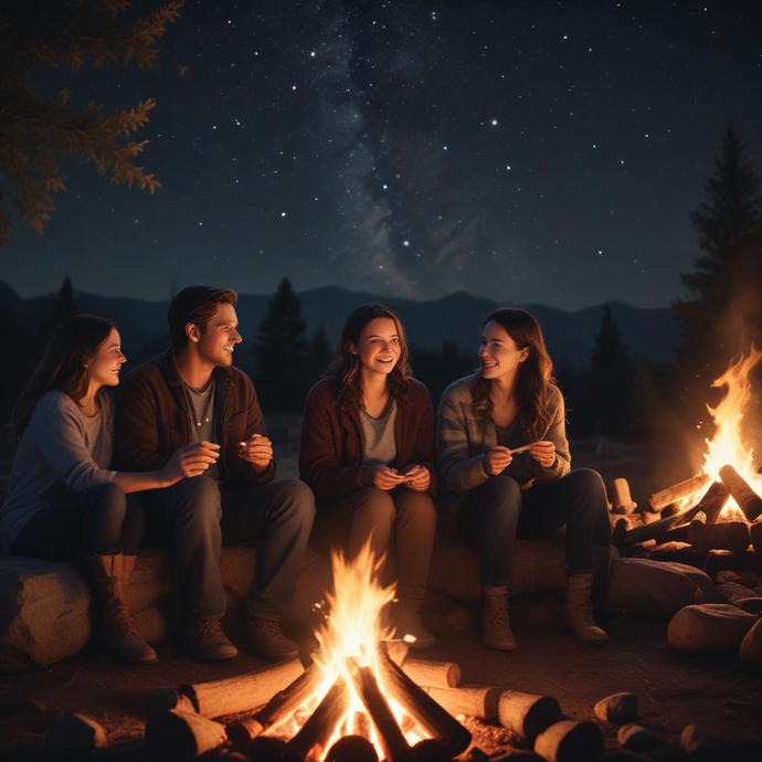 Campfire Magic Under a Starry Sky