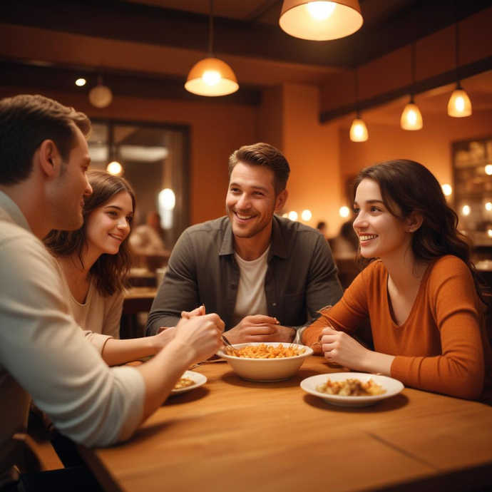 Laughter and Good Times: Friends Sharing a Meal