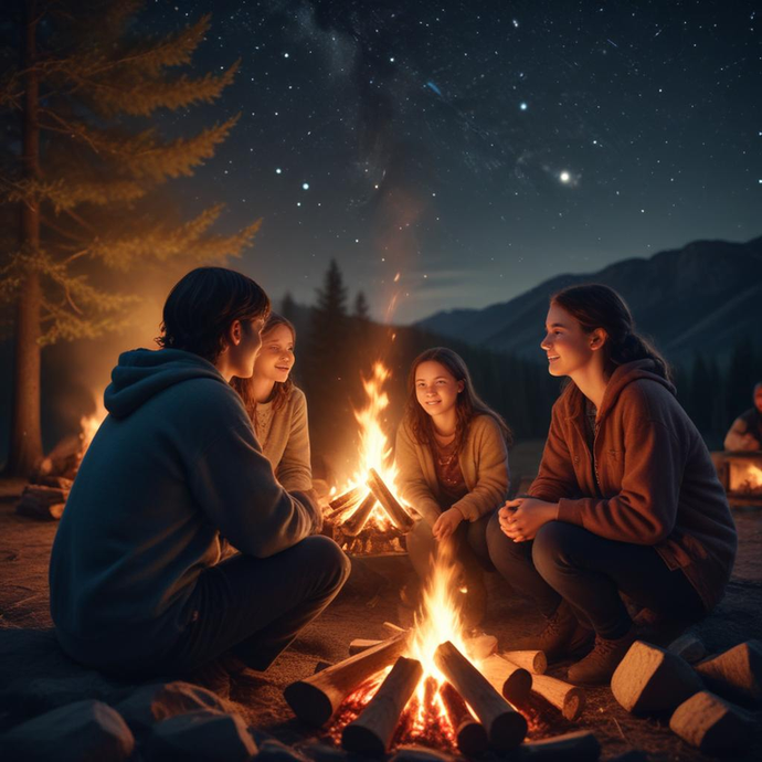 Campfire Tales Under a Starry Sky