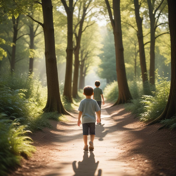 Sun-Dappled Path: A Moment of Childhood Serenity