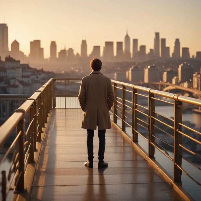 Silhouetted Against the Sunset, a Moment of Urban Contemplation