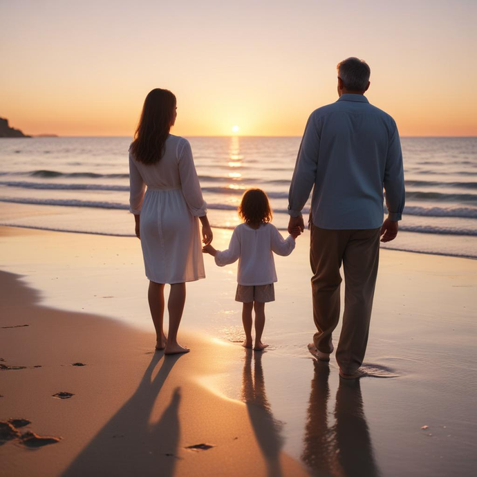 Sunset Serenity: A Family’s Moment of Tranquility