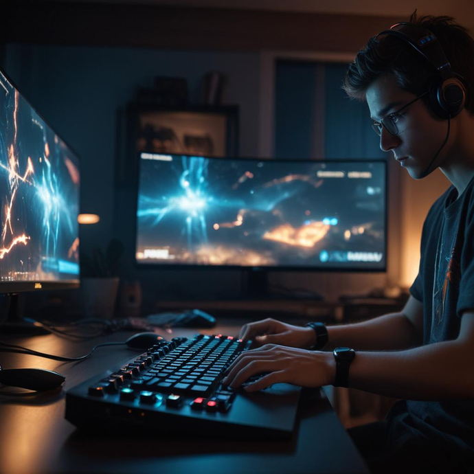 Lost in the Digital World: A Gamer’s Intense Focus