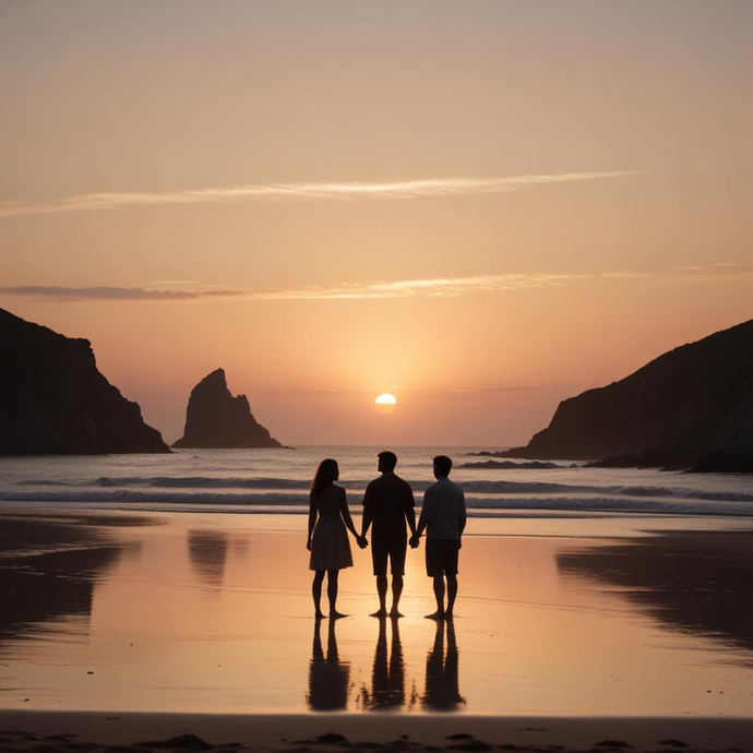 Silhouettes of Love at Sunset