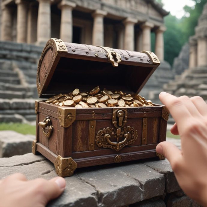 A Hand Reaches for Treasure in a Crumbling Temple