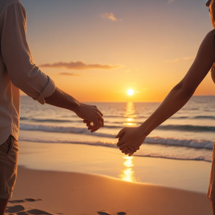 Silhouettes of Love: A Sunset Romance on the Beach