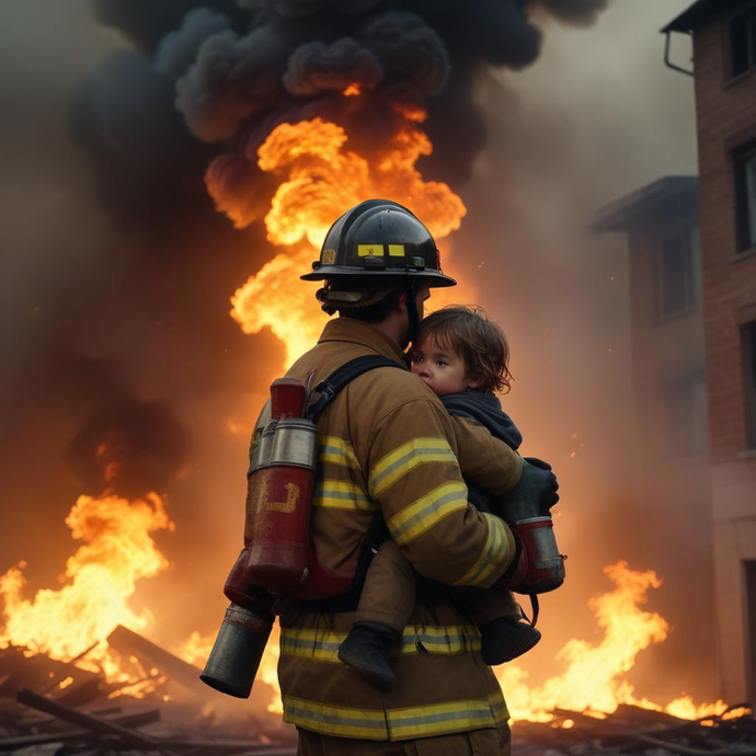 Heroic Rescue Amidst the Flames