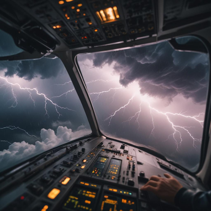 Lightning Strikes: A Dramatic Flight Through a Thunderstorm