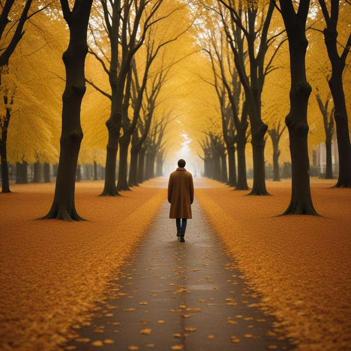 A Path of Golden Leaves Leads to the Unknown