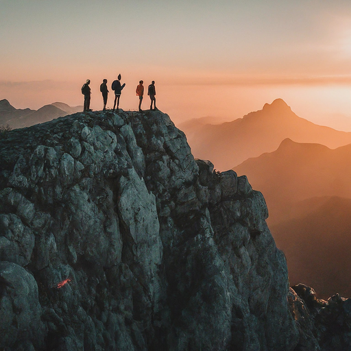 Silhouettes of Hope: A Moment of Contemplation at Sunset