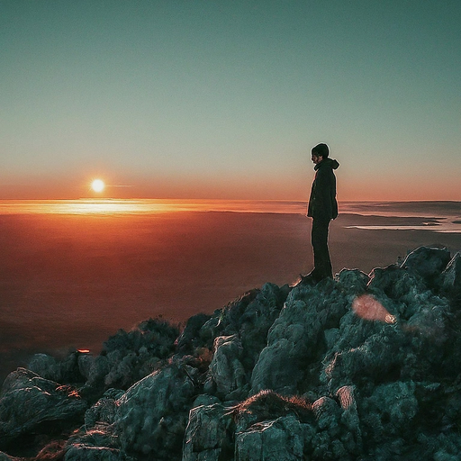 Silhouetted Against the Sunset: A Moment of Contemplation