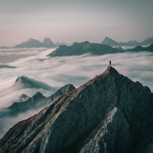 A Solitary Figure Contemplates the Majesty of the Clouds