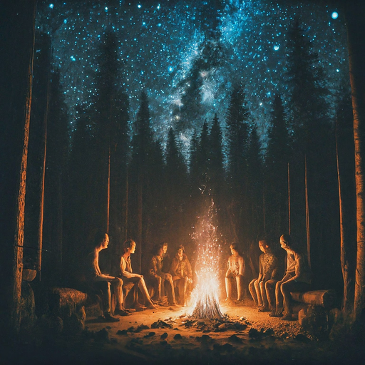 Campfire Tales Under a Starry Sky